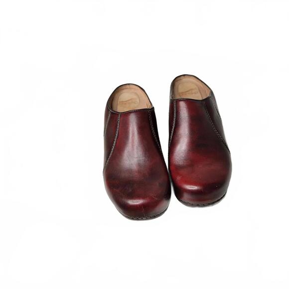 Dansko Women's Burgundy Leather Slip-On Clogs Size 41 - Picture 3 of 6